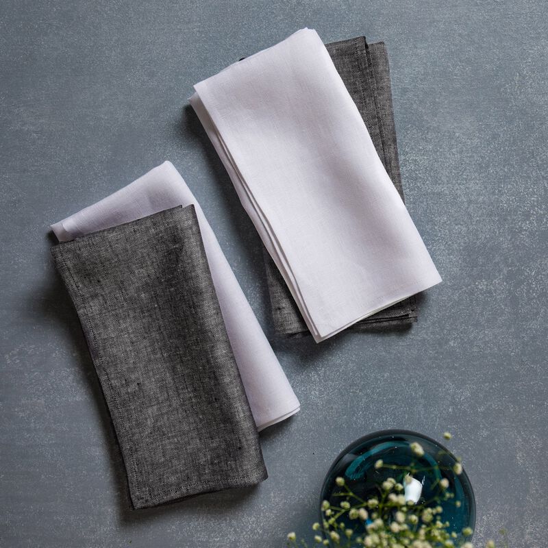 Solino Home 100% Pure Linen Dinner Napkins 20 x 20 Inch Set of 4 | Athena