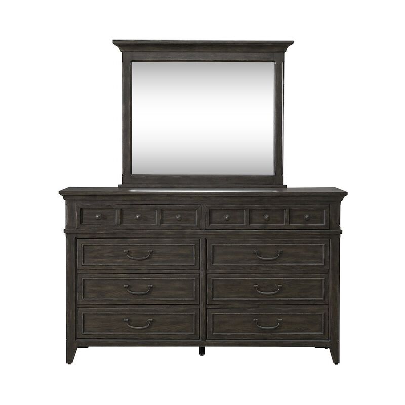 Liberty Furniture Dresser & Mirror in Rubberwood Solids & Split Heart White Oak Veneers image number 3