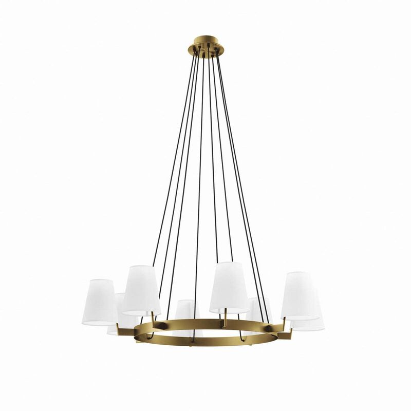 Modway Surround 8-Light Chandelier in White Satin Brass image number 0