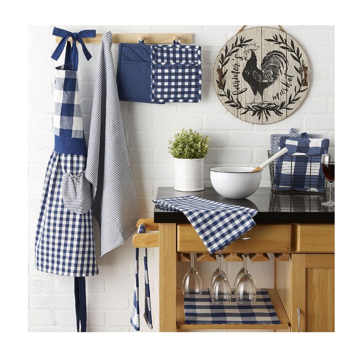Set of 3 Assorted Blue and White Dish Towel  30"