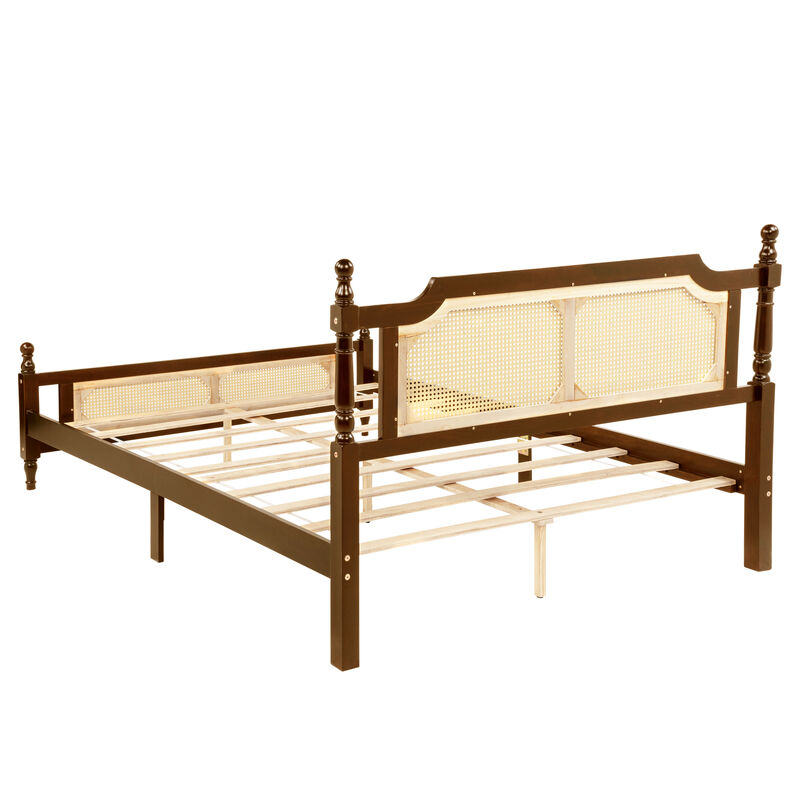 Fekvif Queen Pine wooden Bed image number 4