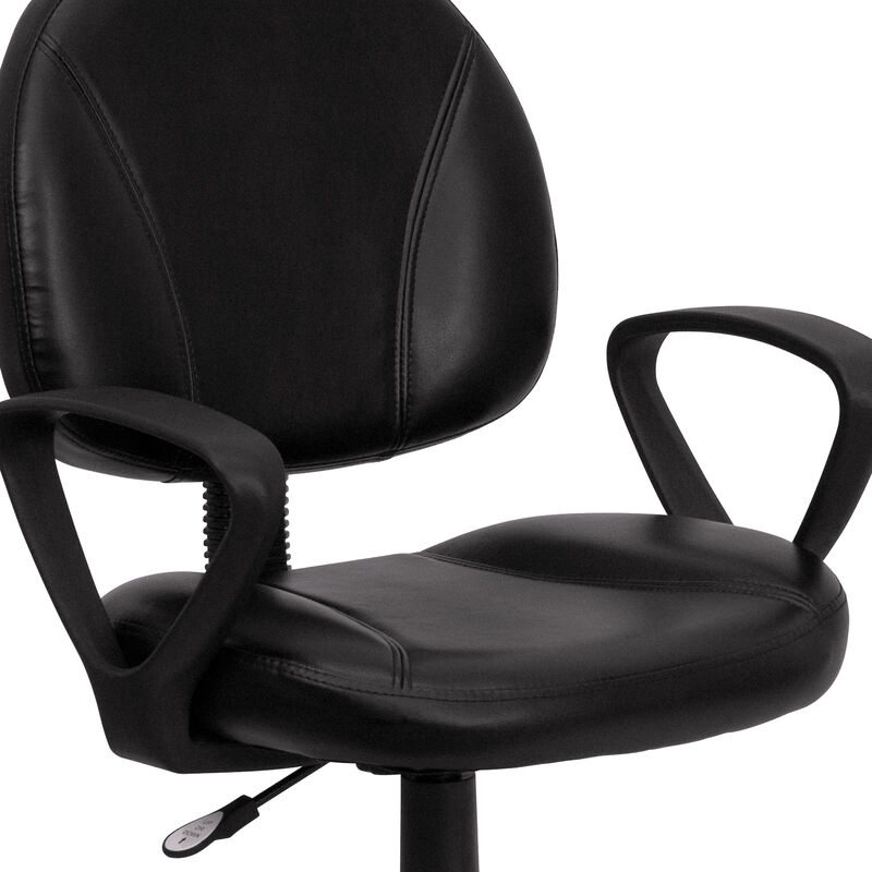 Ronald Mid-Back LeatherSoft Swivel Ergonomic Task Office Chair with Back Depth Adjustment and Arms image number 5