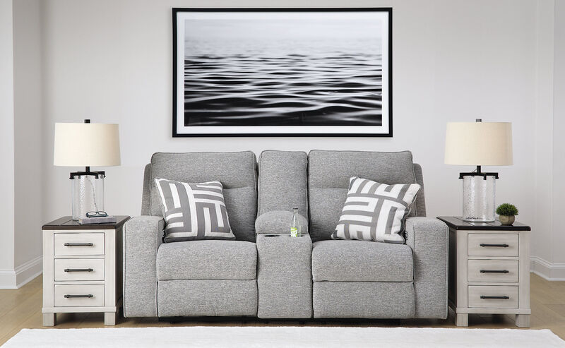 Biscoe Power Reclining Loveseat with Console image number 1
