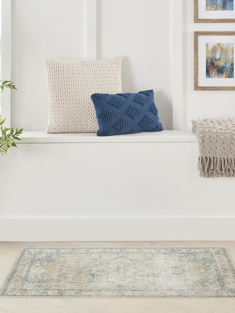 Astra Machine Washable ASW12 Light Blue 3'3" x 5' Rug