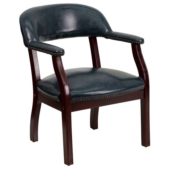 Flash Furniture Diamond Navy Vinyl Luxurious Conference Chair with Accent Nail Trim