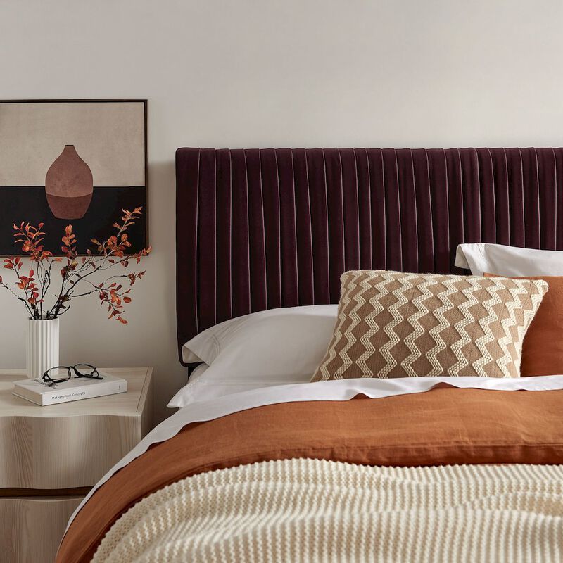 Eloise Stain-Resistant Performance Velvet Full Headboard image number 7