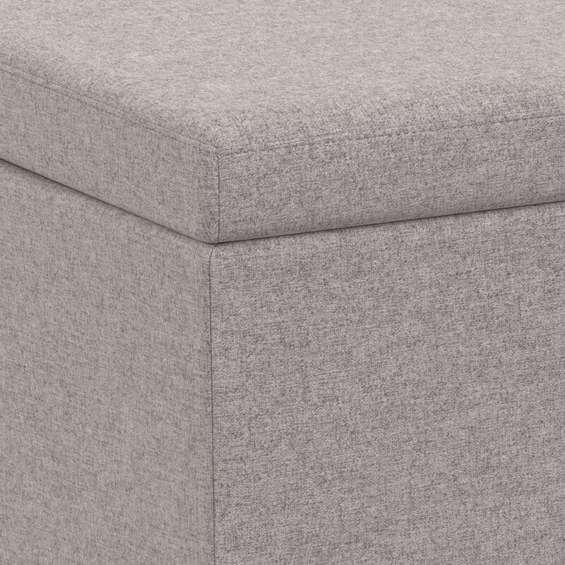 Simpli Home Avalon Extra Large Storage Ottoman Bench In Cloud Grey Polyester Linen Fabric