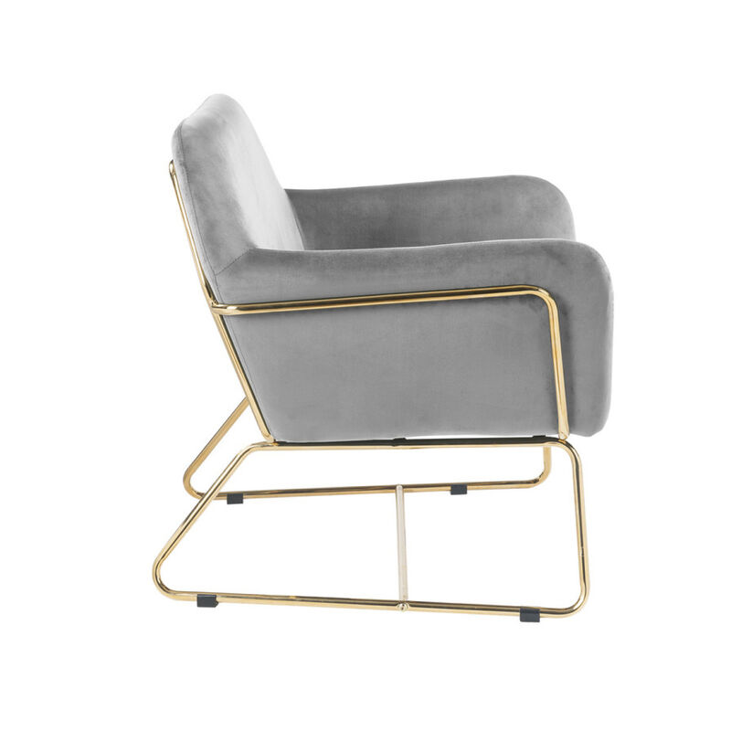 Streamdale Keira Velvet Accent Chair With Metal Base