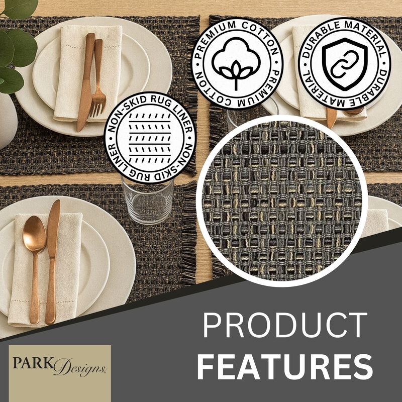 Park Designs Charcoal Tweed Placemat Set of 4