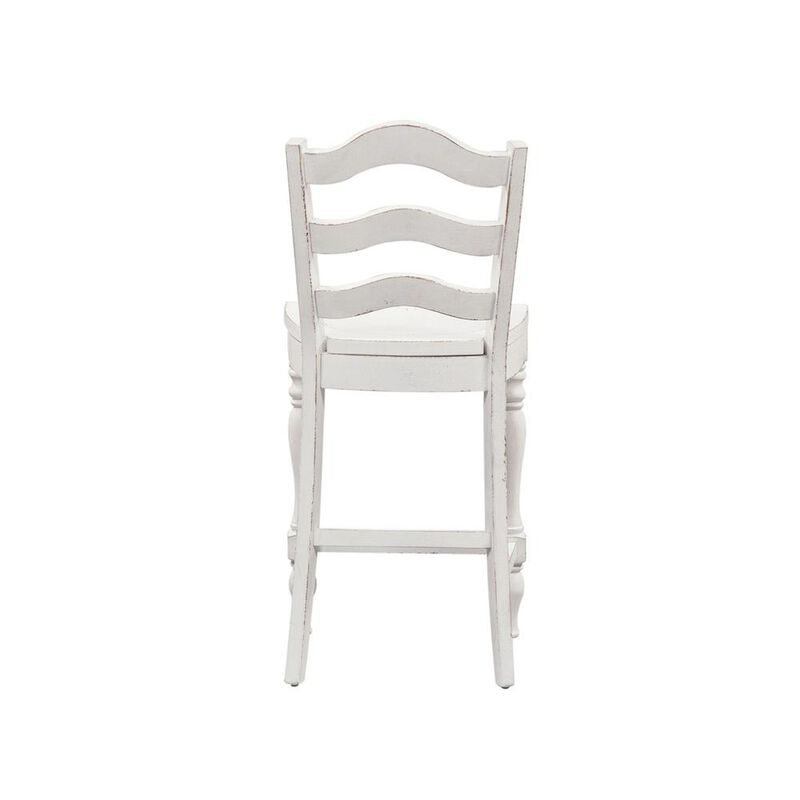 Liberty Furniture Magnolia Manor Ladder Back Counter Chair (RTA)-Set of 2 in Antique White image number 8