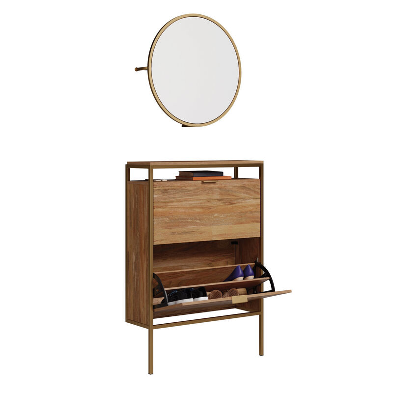 International Lux Shoe Cabinet with Mirror