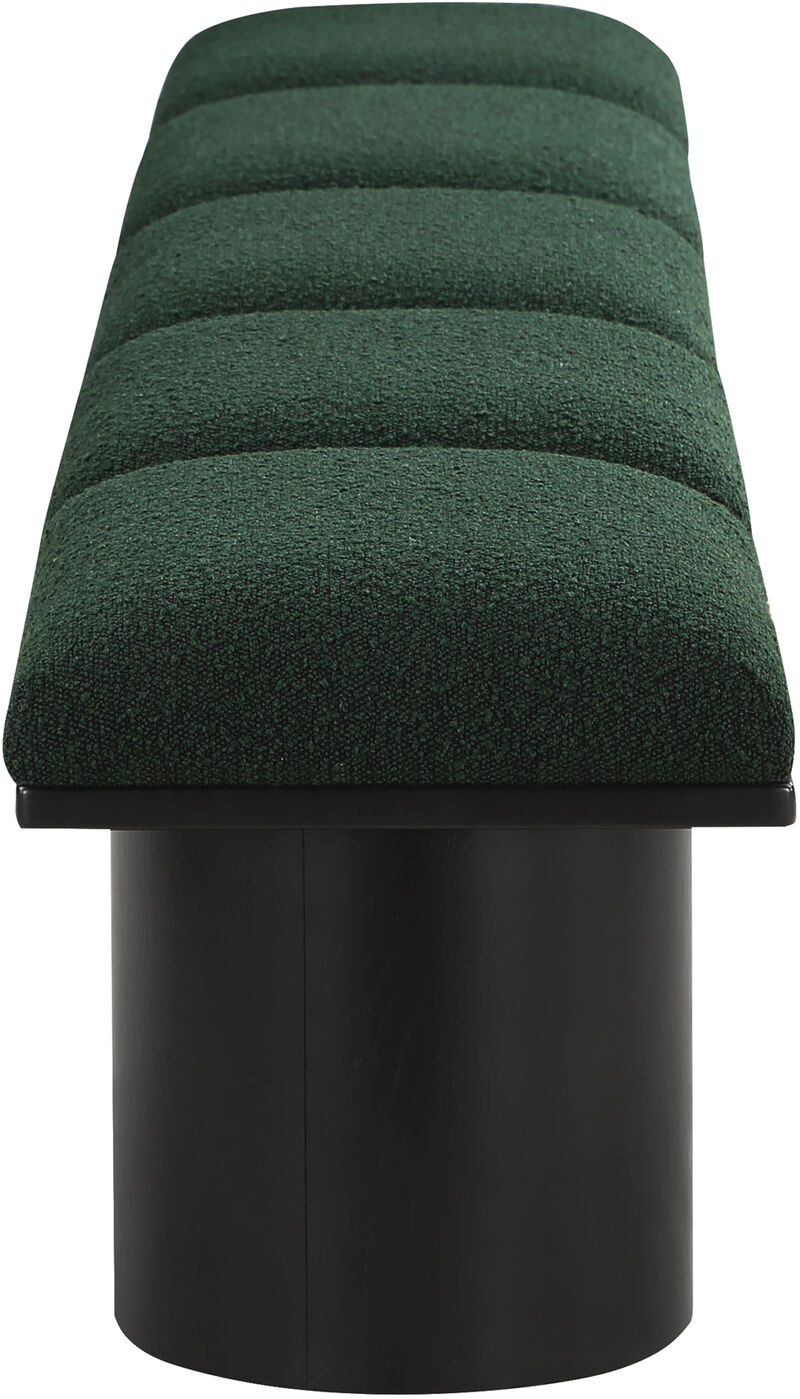 Meridian Furniture Pavilion Green Boucle Fabric Bench