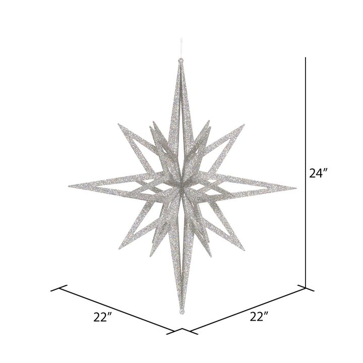 Vickerman 24" Silver 3D Glitter Star
