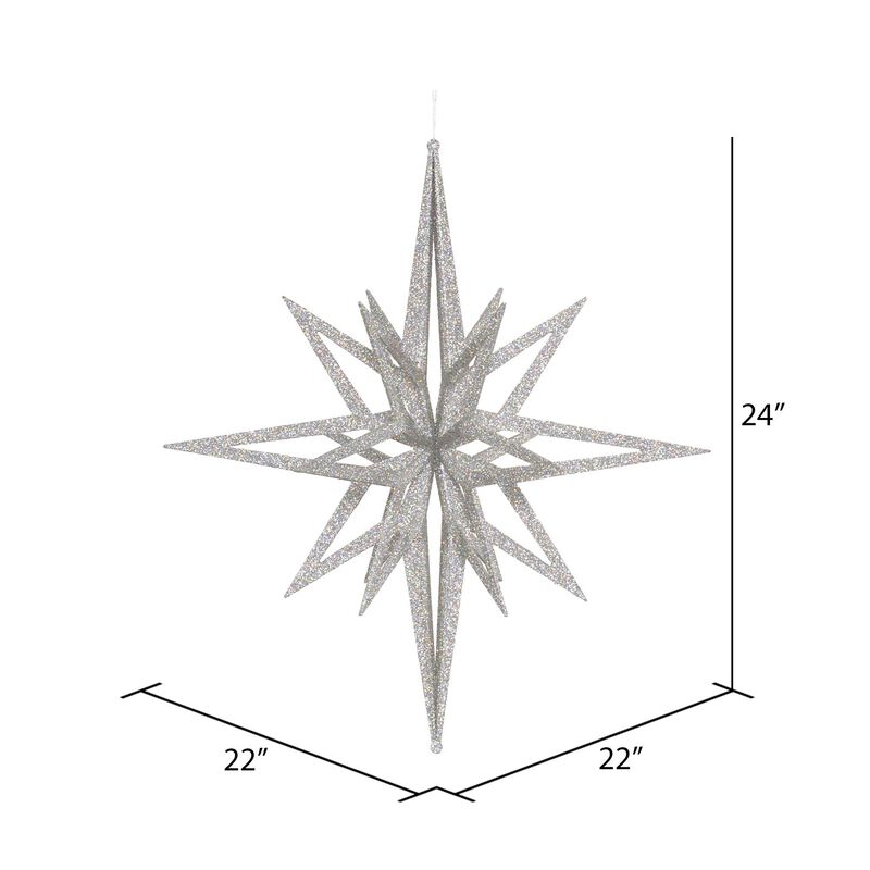 Vickerman 24" Silver 3D Glitter Star image number 1