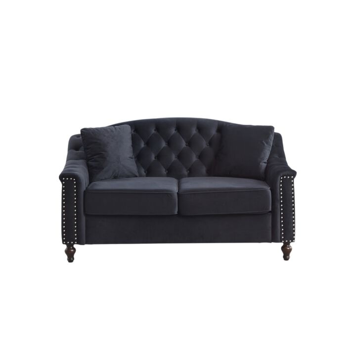 Frak 58.5" Velvet Chesterfield Loveseat