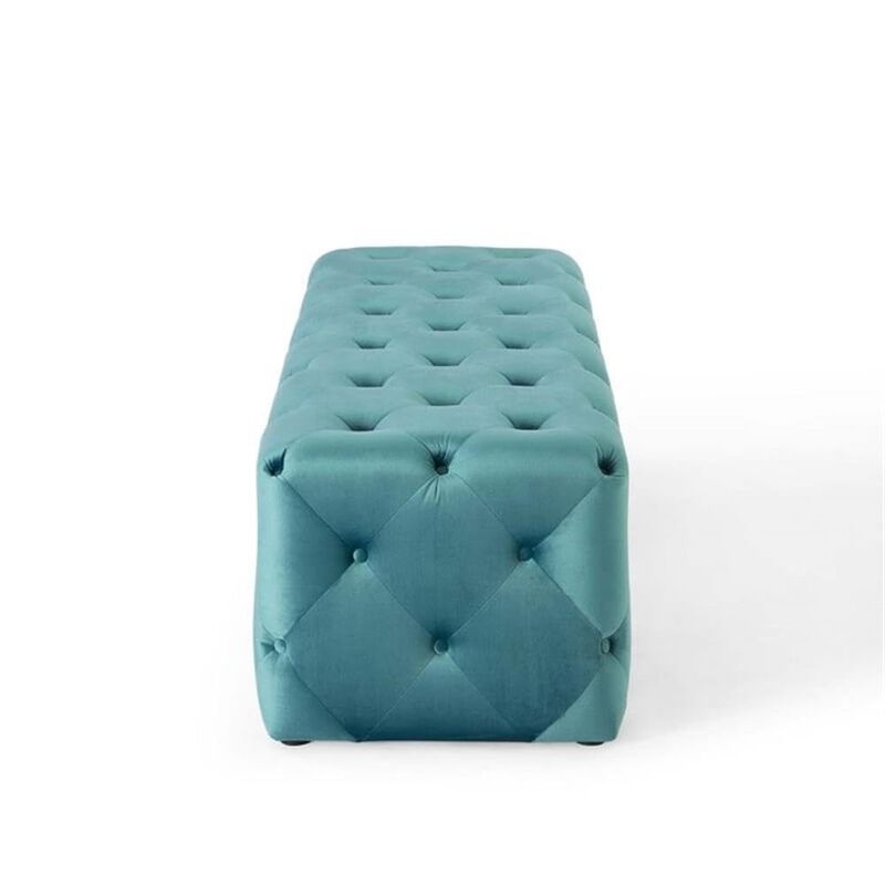 Modway EEI-3770-SEA Anthem 60" Tufted Button Entryway Performance Velvet Bench, Sea Blue image number 4