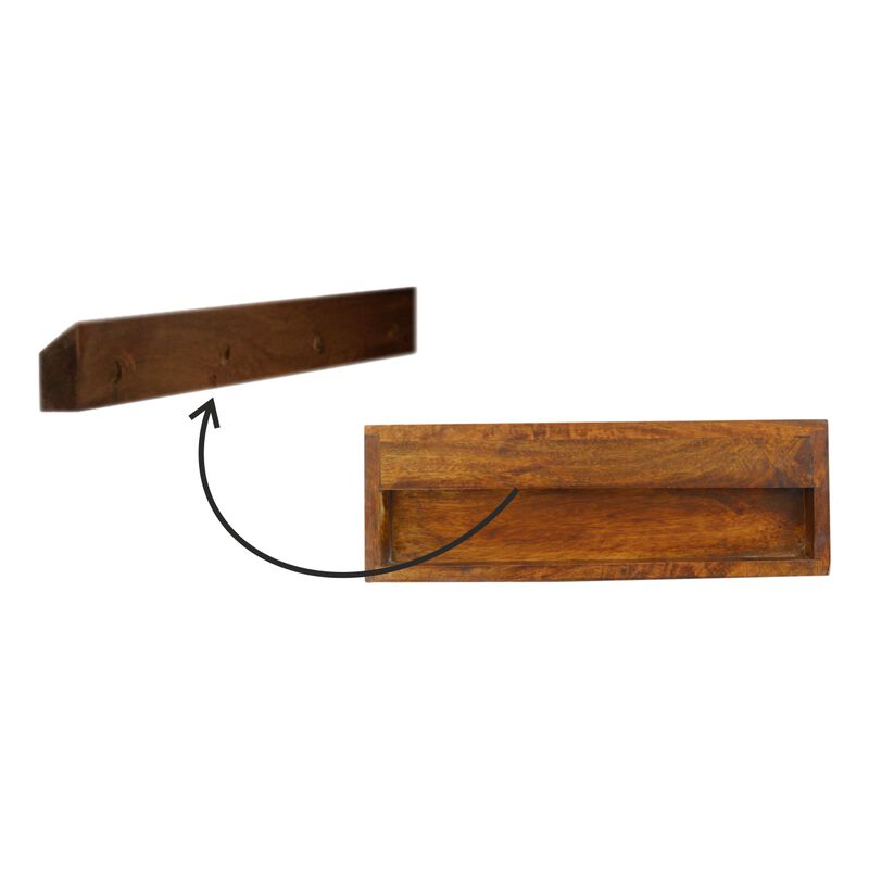 Artisan Furniture solid Wood Floating Chestnut Brass Nightsand