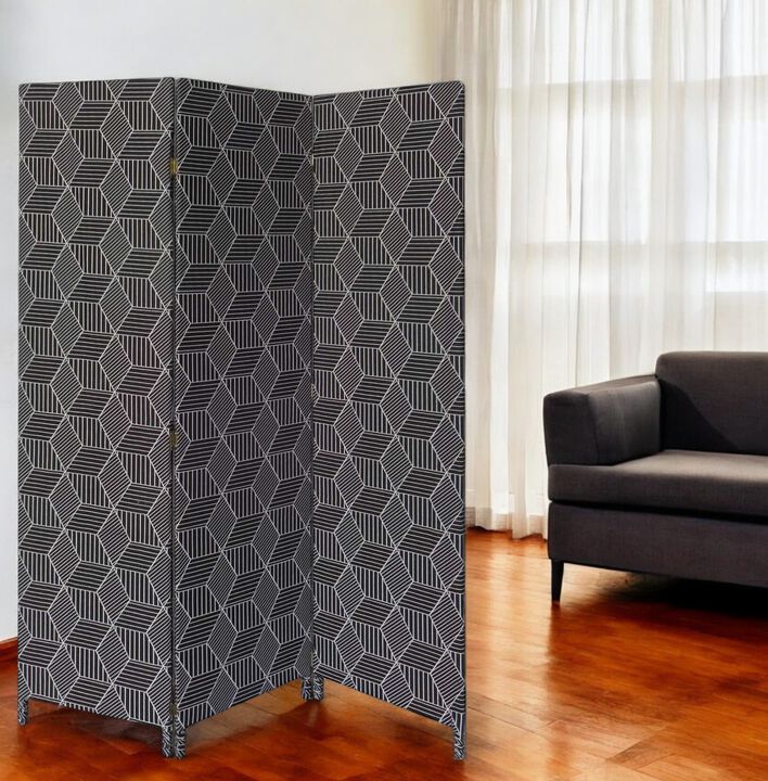 Fabric 3-Panel Room Divider – Easy-Fold Privacy Screen for Living Spaces