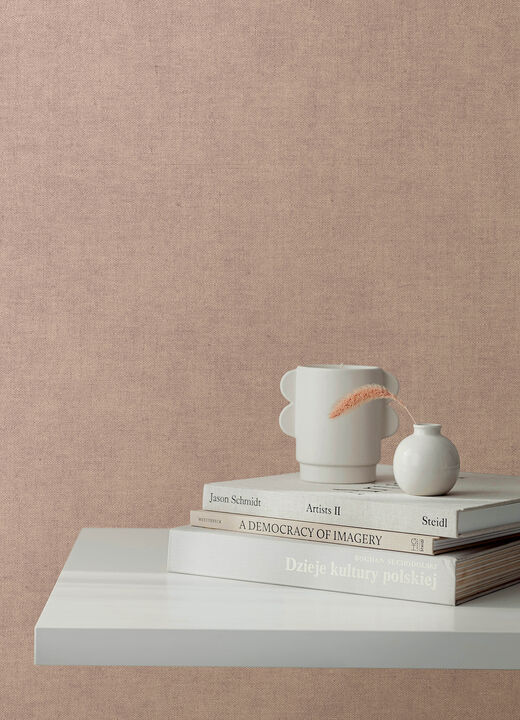 Nuovo Rose Faux Linen Wallpaper (Set of 2)