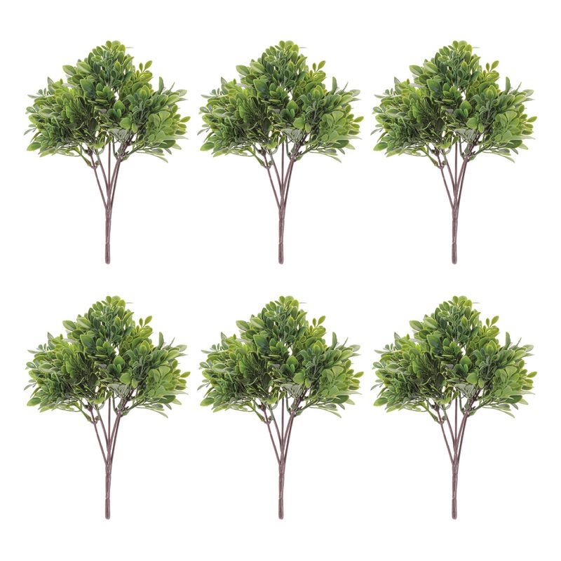 Set of 6 Boxwood Foliage Bushes for Planters, Centerpieces, or DIY Greenery Decor