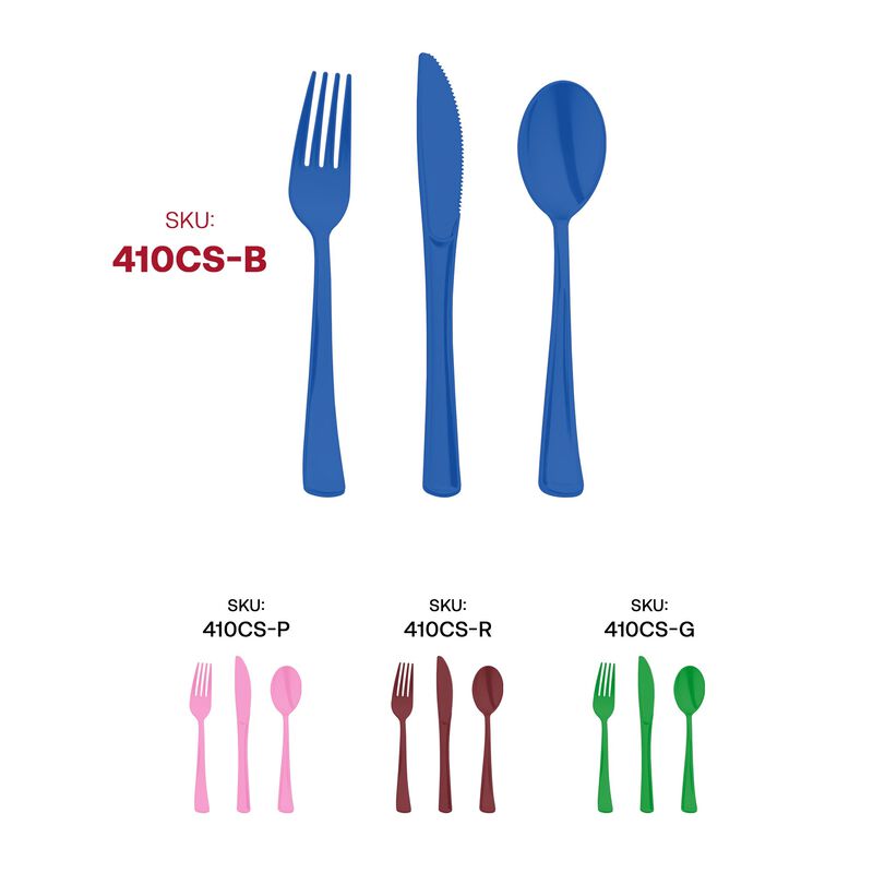 Blue Plastic Party Cutlery Set (144 Sets) image number 4