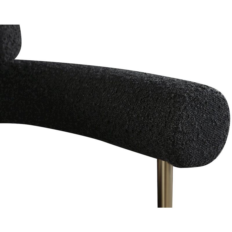 Meridian Furniture Blake Black Boucle Fabric Dining Chair, Set of 2
