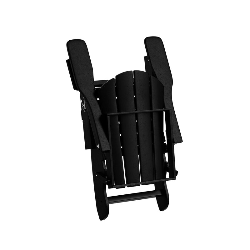WestinTrends Folding Adirondack Chair With Footrest Ottoman Set