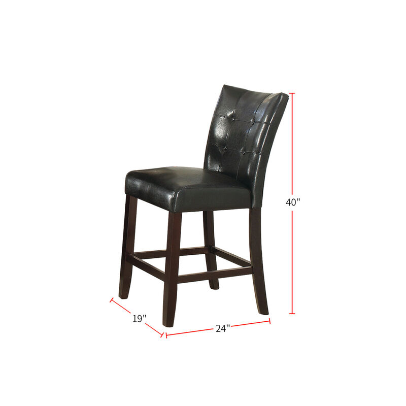 Streamdale Leather Upholstered High Dining Chair, Black(Set Of 2)