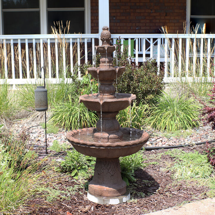 Sunnydaze Pineapple Resin Outdoor 4-Tier Water Fountain