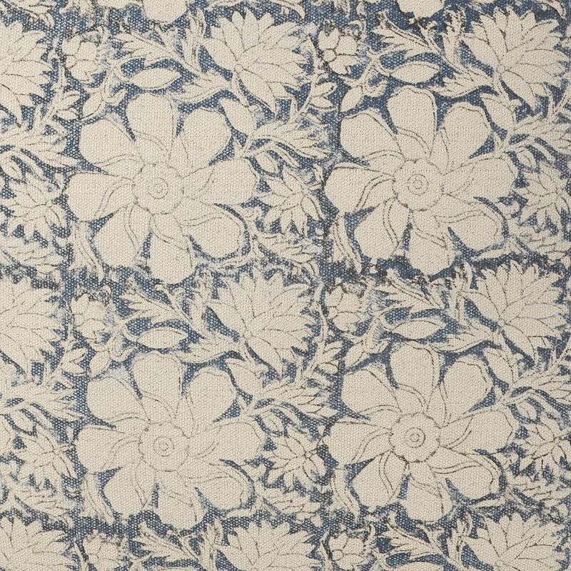 Hivvago 20 Inch Beige Cotton Abstract Pouf Ottoman