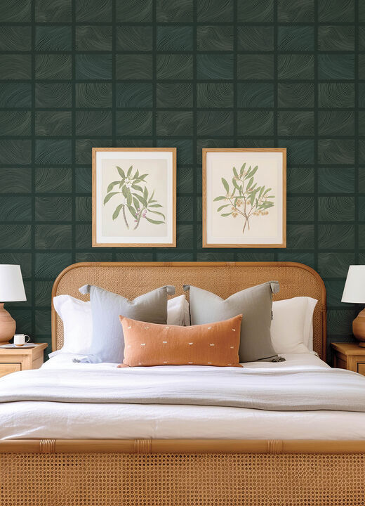 Bronson Evergreen Topography Wallpaper