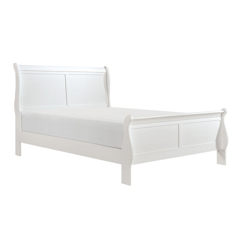 Full Size Bedroom Set, White Finish, 2-Piece Set with Bed and Nightstand image number 2
