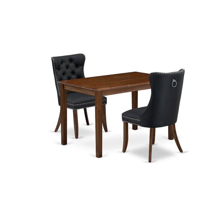 3 Piece Dining Room Set Consists of a Rectangle Solid Wood Table