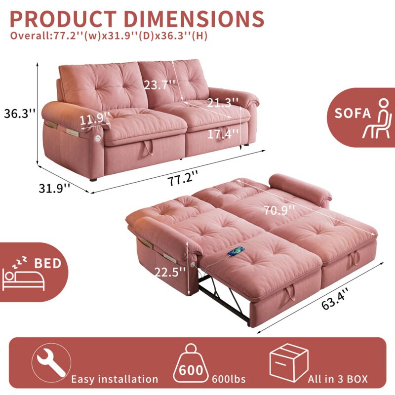 Gatkeb Convertible Sleeper Sofa image number 9