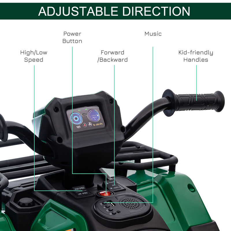 BreeBe 12V Electric Toy Car with Forward Backward Function, Music, LED Headlights image number 4