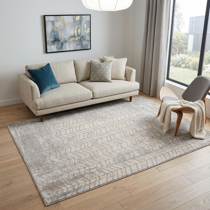 HomeRoots Chevron Non Skid Area Rug