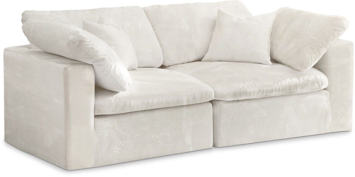 Meridian Furniture Cozy Cream Velvet Comfort Modular Sofa