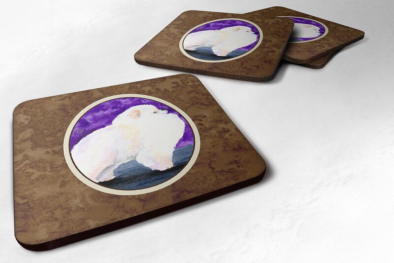 Caroline's Treasures SS8688FC Pomeranian Foam Coasters (Set of 4), 3.5 H x 3.5 W, Multicolor image number 0