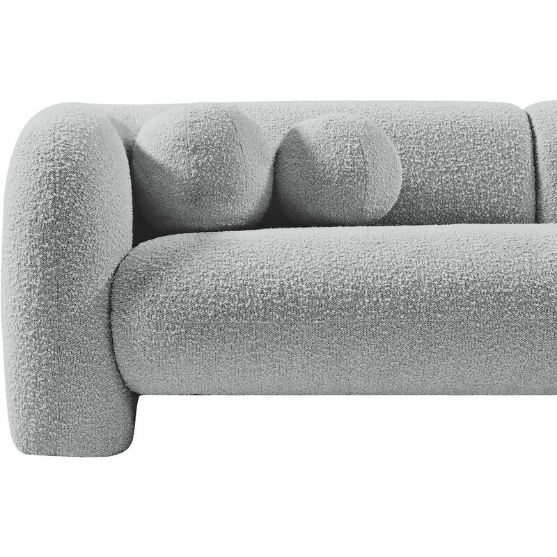 Meridian Furniture Emory Grey Boucle Fabric Loveseat