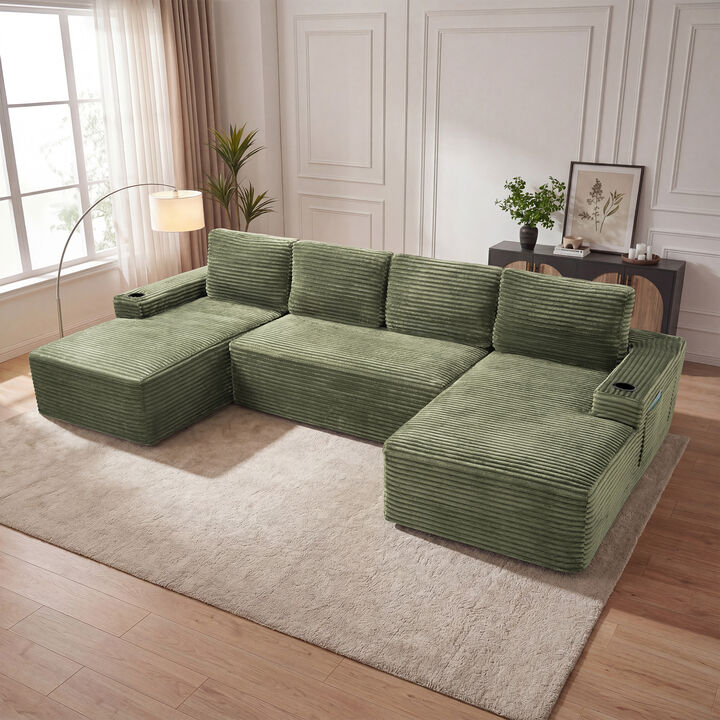 Lupsom Compressible U-Shaped Sectional Sofa