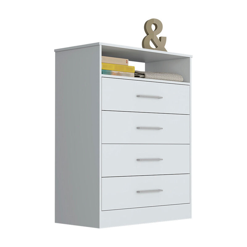 DEPOT E-SHOP Kairo Dresser, Four Drawers, One Shelf, Superior Top, White