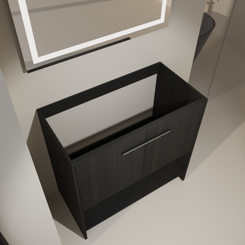 ELEMENT ACE Freestanding Bathroom Vanity, Open Bottom Storage Compartment Scratch Water Resistant Plywood Construction for Bathrooms image number 7