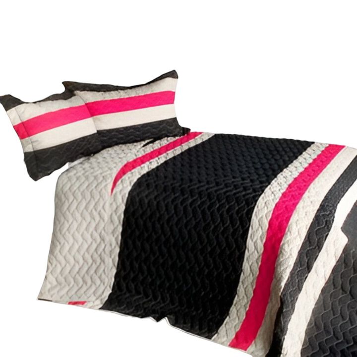 3-Piece Patchwork Quilt Set with Matching Pillow Shams