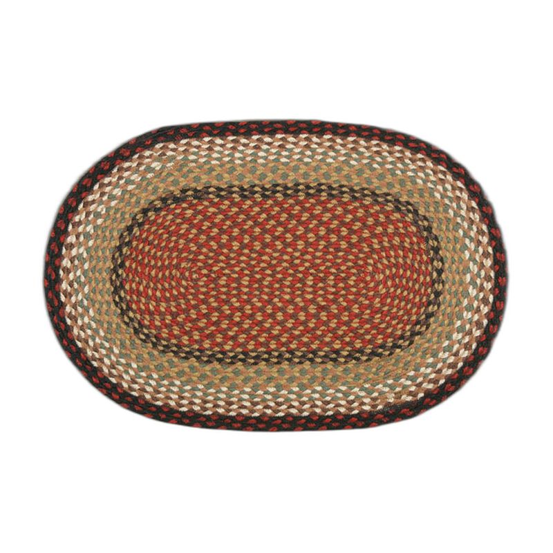 Earth Rugs C-19 Burgundy Mustard Oval Braided Rug 3 Feet X 5 Feet image number 0