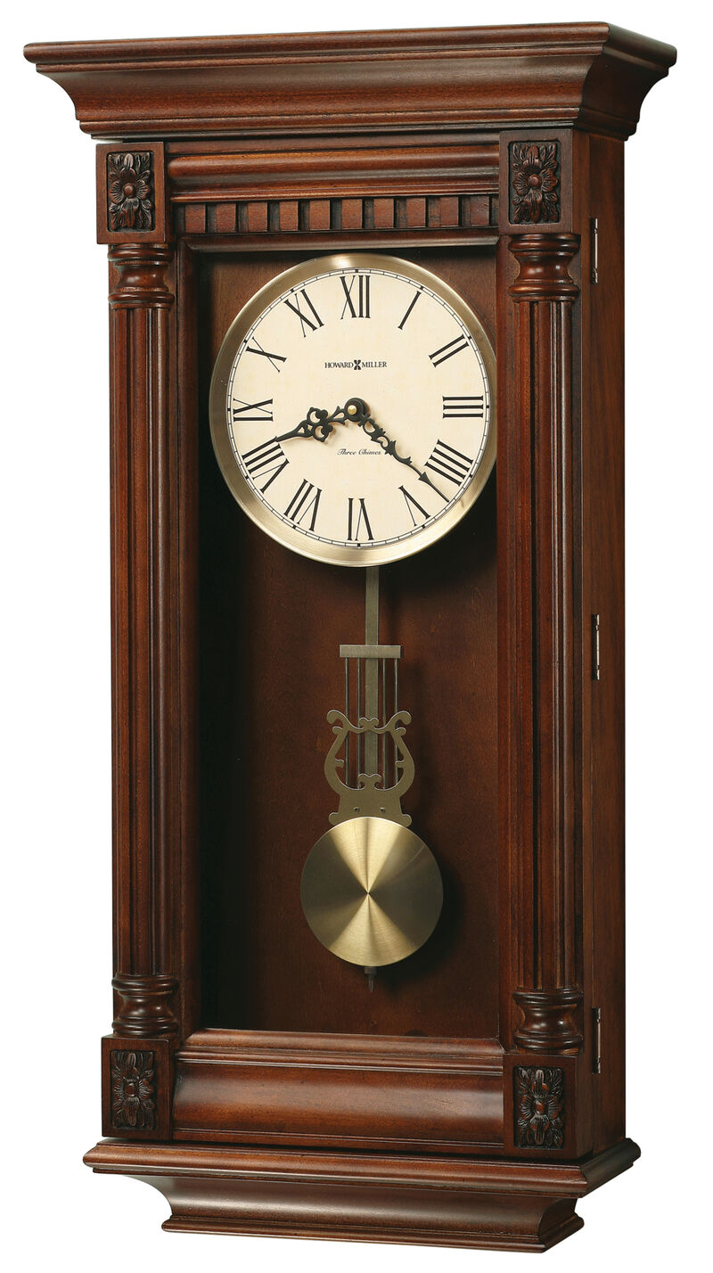Howard Miller 625474 Howard Miller Lewisburg Wall Clock 625474 Tuscany Cherry image number 0