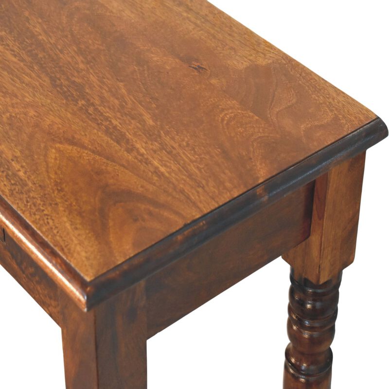 Artisan Furniture Solid Wood Heritage Turned-Leg Console Table, 2 Drawers, Brown image number 3