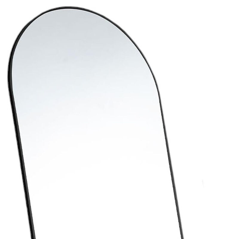 HomeRoots 63" Black Metal Arch Freestanding and Wall Mount Framed Full Length Mirror image number 3
