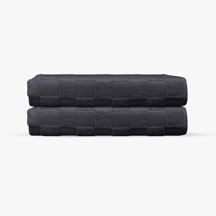 Waffle Terry 2 pcs Turkish Bath Towels Set