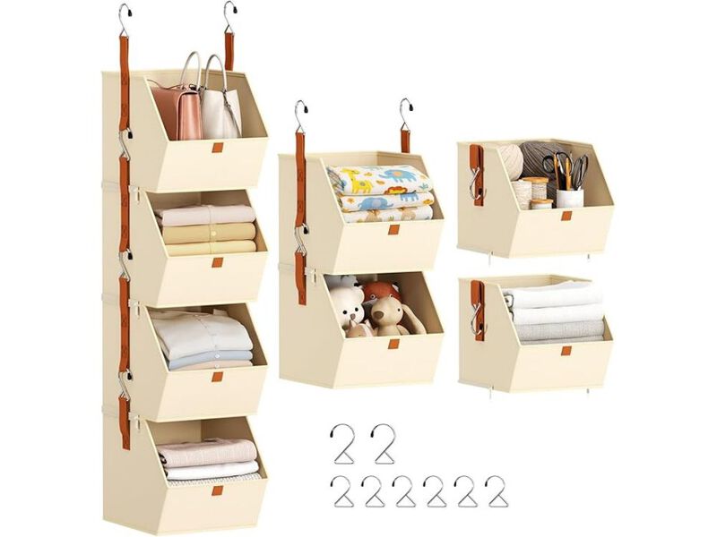 4-Tier Hanging Closet Organizer | Space-Saving Clothes Shelves for Closet image number 0