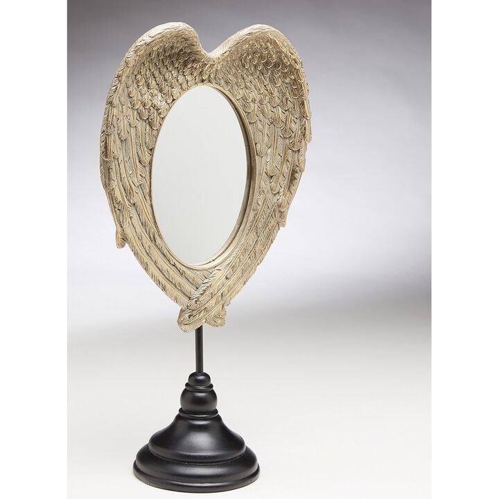 Aa Importing Wings Design Mirror, Gold Finish